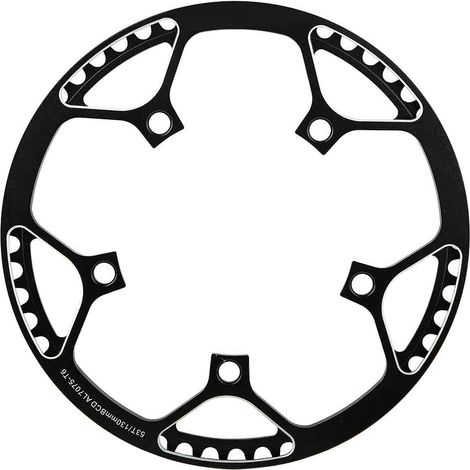 Plato de aleación de aluminio de 53 dientes para bicicletas de montaña, diseño estándar, pieza de repuesto negra (1/5)