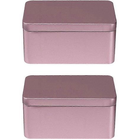 Lot de 2 boîtes à thé ménagères, emballage pour thé en vrac, boîte de rangement rectangulaire en fer-blanc-13X8CM-Random Color (1/4)