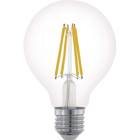 Eglo E27 LED dimmerabile, lampadina classica a globo, illuminazione retro, 7,5 Watt (equivalente a 60 Watt), 806 Lumen, luce bianco caldo, 2700k, lampadina Edison G80, Ø 8 cm (1/5)