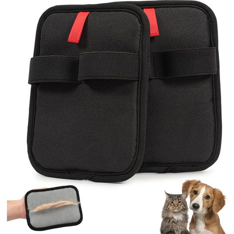 Lot de 2 gants d'épilation pour poils d'animaux de compagnie pour chats et chiens, réutilisables, gants magnétiques pour poils (2)
