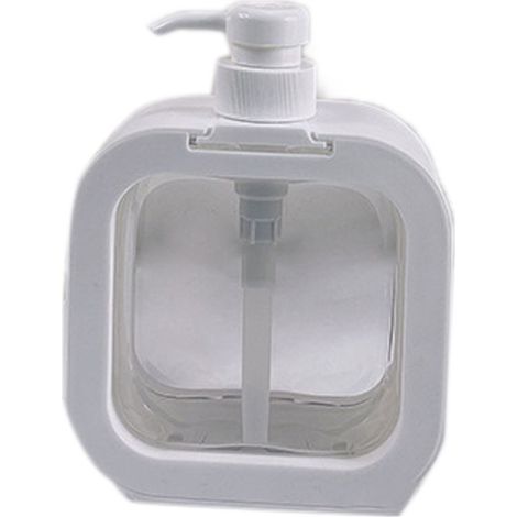 Distributeur de Lotion Rechargeable Voyage en PET Transparent sans Odeur - Bouteille Pompe 500 ml Vide Écologique Rectangulaire (1/5)