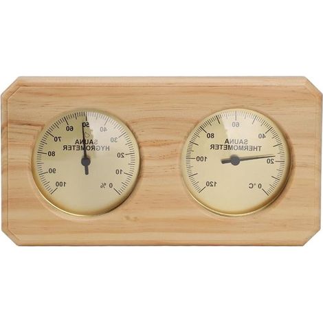 Sauna-Thermometer/Hygrometer – Holz Gold – Sauna Comfort – 2-in-1-Messung – 0–120 °C – Holzfarbe (1/5)