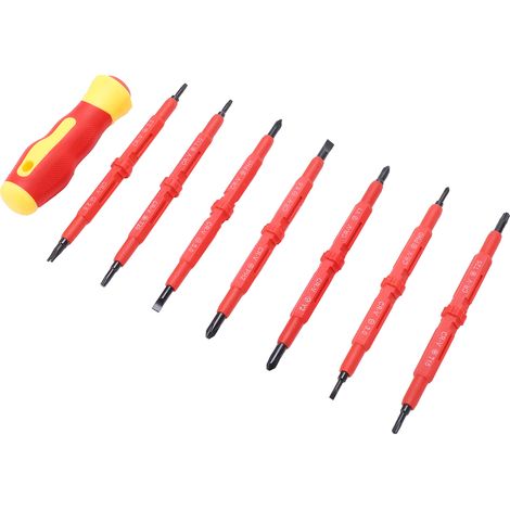 Jeu de tournevis isolés à double extrémité avec embouts magnétiques puissants, outils de réparation manuels pour électriciens (1/5)