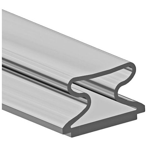 Joint d'huisserie en acier SZD -ZK autocollant PVC dur/souple gris.L2.05m (Par 20) (1/4)