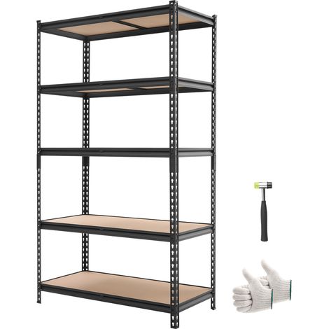 Mophorn Étagère de Rangement à 5 Niveaux Réglables, Structure Robuste 1025x517x1813 mm, Capacité Totale de 1134 kg, Rayonnage Métallique Polyvalent pour Garage, Atelier, Cave, Entrepôt et Cuisine (1/5)