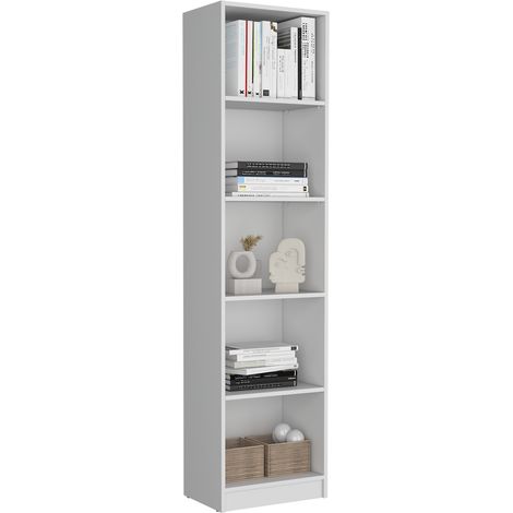 Home Xs Libreria in melamina, con 5 ripiani e design sottile (1/4)