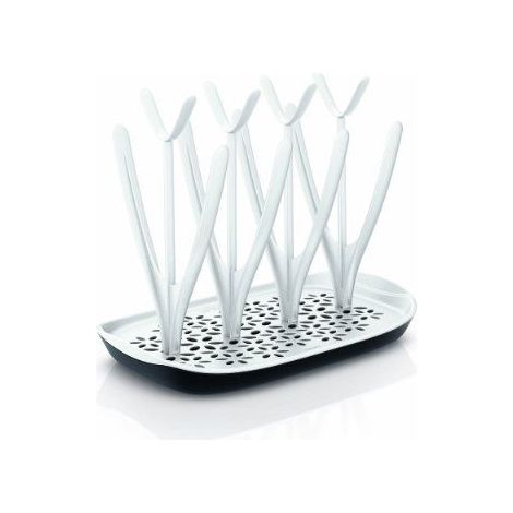 Egouttoir a biberons et tétines - PHILIPS AVENT - Bac d'égouttement amovible - Blanc/Gris (1/5)