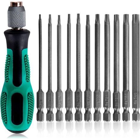 11-Piece Professional Magnetic Torx Screwdriver Set (T6-T40) - 100mm Length - For Electronics, Mechanics & DIY - Ergonomic Handle (1/4)