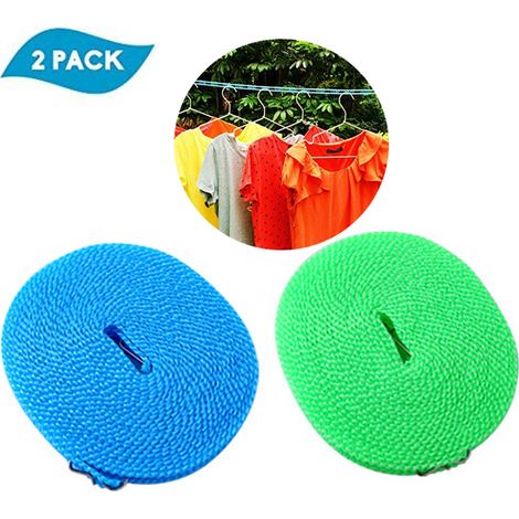 Lot de 2 cordes à linge extensibles Switty, enrouleur de parapluie portable et réglable pour une utilisation intérieure. (1/5)