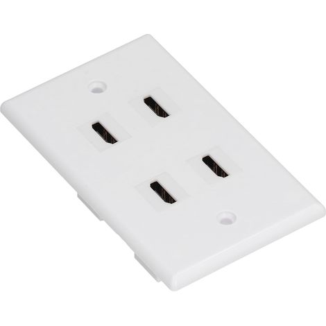 Plaque murale d'interface multimédia HD 4 pouces, panneau de prises ABS standard américain pour système home cinéma avec récepteur AV (1/5)