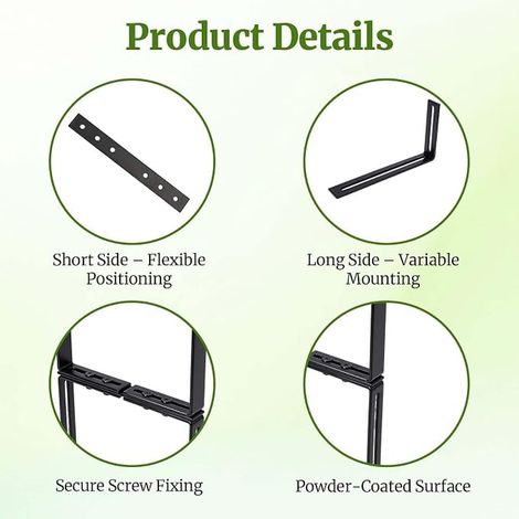 Set of Balcony Brackets, Adjustable Balcony Stand with Nut Fixing, for Balcony Railing and Window Sill (1/2)