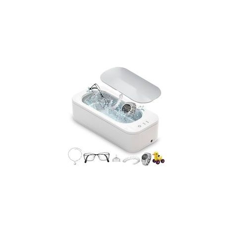 Nettoyeur ultrasonique 47000 Hz, nettoyeur ultrasonique pour le nettoyage de lunettes, prothèses dentaires, bijoux, bagues, pièces de monnaie, collier