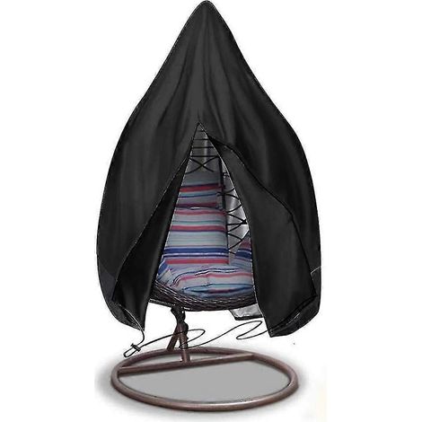 Housse imperméable pour fauteuil suspendu en forme d'œuf, 115 x 190 cm, en tissu résistant 210D compatible avec les UV, idéale pour la protection des fauteuils suspendus de jardin et de terrasse. (1/5)