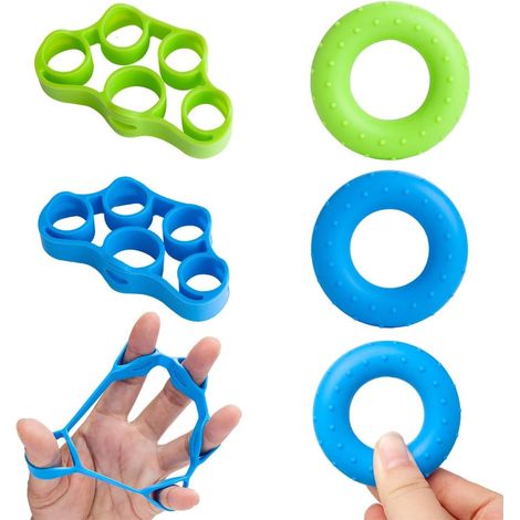 4 Pièces Exercice Doigts, Renforcement Musculaire Main, Extenseur Silicone, Entraînement Avant-bras, Sport Musique Bureau
