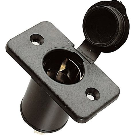 Maxter – Prise allume-cigare femelle 12V à encastrer – Capuchon protecteur inclus – Courant maximal 10A – Cosses plates 6,35 mm pour branchement rapide