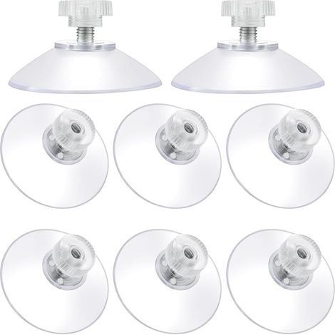 Ventouse �� 40mm, 8 PCS Ventouses M5 Threads Stainless Steel, Ventouses avec ��crou molet�� Clair pour fen��tre de Voiture, Porte-Brosse �� Dents, ��tag��re de Douche, Porte-Savon, Camping