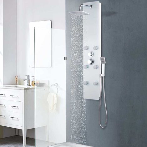 Panneau de douche Écran de douche - Verre 25 x 44,6 x 130 cm Blanc BV251234 - BonneVie (1/5)