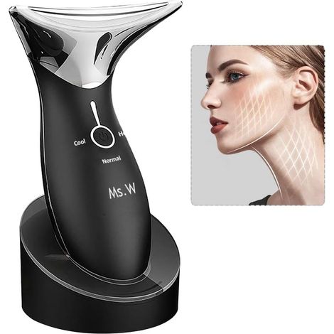 Masseur visage anti-âge avec modes chaud et froid pour éliminer les rides et raffermir la peau, machine à haute fréquence rechargeable – Appareil de massage anti-rides pour le visage (1/5)