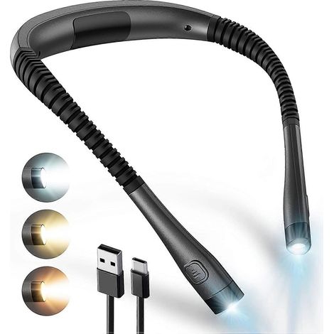 Lampe de lecture de cou, lampe de lecture rechargeable et flexible pour lire au lit (1/4)