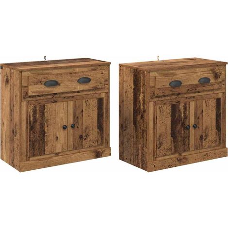Sideboards 2 pcs Old Wood 70 x 35.5 x 67.5 cm Engineered Wood vidaXL