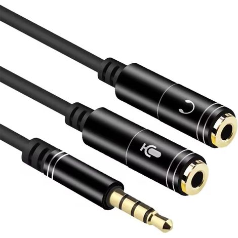 Câble Adaptateur Audio Jack, Audio Câble Splitter, Câble Audio Jack 3.5mm Mâle à Double 3.5mm Femelle Microphone Y Splitter Câble Compatible avec PC (1/5)