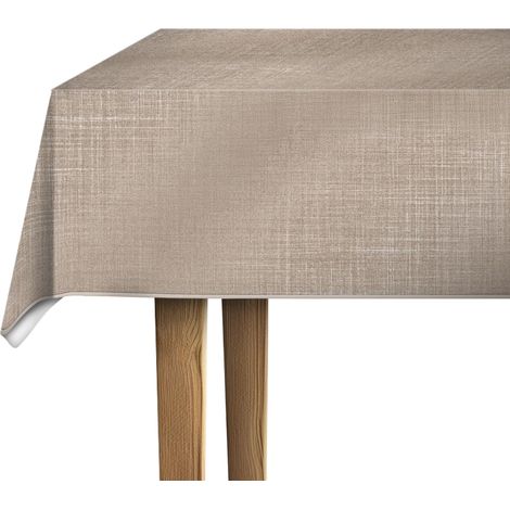 Nappe Toile cirée rectangulaire Greige 150 cm Ronde (1/5)