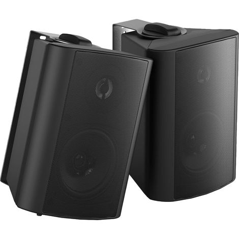 4 Pouces Enceinte d’Extérieur, 2 Voies Bluetooth Etanche Enceintes d'extérieur, 200 Watts Haut-parleurs extérieurs pour extérieur, Patio, Jardin, Camping, Bateau, terrasse, Restaurant(Noir)