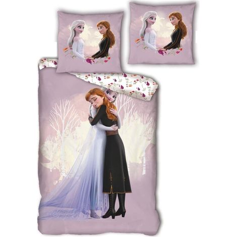 Parure de lit Housse de Couette 140x200 cm + Taie d'oreiller 63x63 cm + 1 Porteclef et Brosse à Cheveux