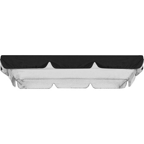 929, Auvent de protection contre la pluie pour balancelle de jardin ou de terrasse, en tissu Oxford, 1 Auvent de protection, noir (1/5)