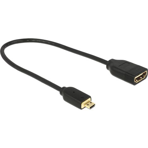DeLOCK 0.2m, HDMI-A/HDMI Micro-D cable HDMI 0,2 m HDMI tipo D (Micro) HDMI tipo A (Estándar) Negro (1/2)