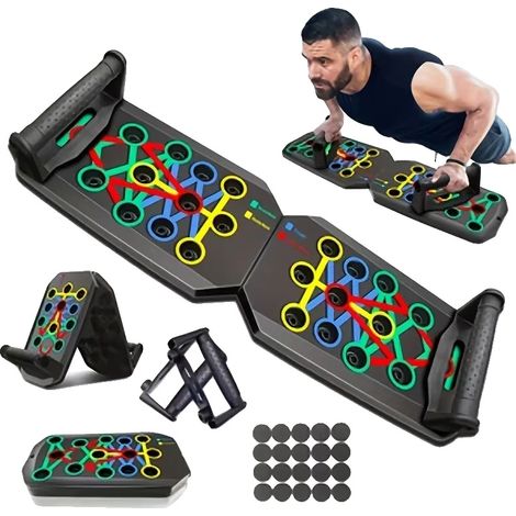 Tabla para flexiones, equipo de ejercicio multifuncional, entrenamiento de fuerza, 1 unidad. (1/2)