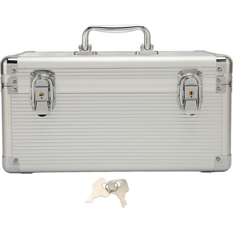 Coffre de rangement pour disques durs 10 baies, étui antichoc avec cadenas de sécurité, 1 emplacement pour outil, compatible disques durs 3,5 pouces. (1/5)