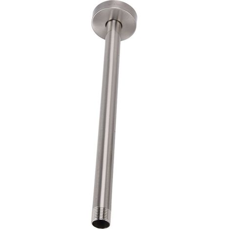 Bras de douche NPT 20 mm, rallonge murale encastrée de 30 cm (12 pouces), en acier inoxydable brossé, finition brossée. (1/5)
