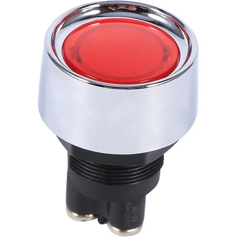 Bouton d'allumage multifonction DC 12V 50A pour véhicule, contacteur de démarrage moteur à voyant rouge (1/4)