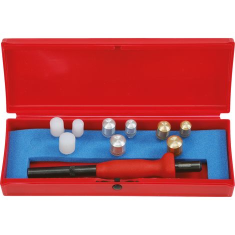 KS Tools - Coffret de jets sans rebons à poignée grip, avec 9 embouts 10, 12 et 14 mm - 156.0440 (1/3)