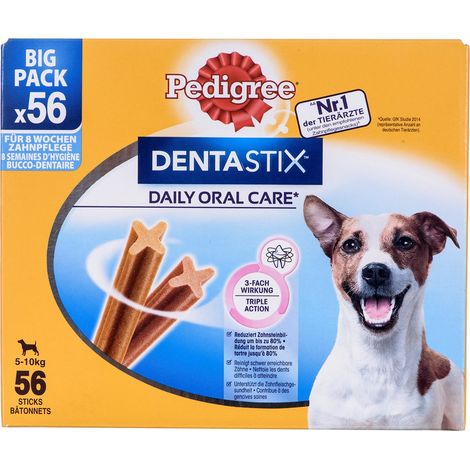 168 Pedigree Dentastix Small per l'igiene orale del cane - 3 Confezioni da 56 Stick + 30 Dentastix Small in OMAGGIO