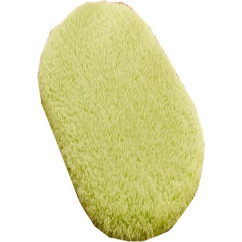 Tapis de porte ovale antidérapant, carpette d'intérieur absorbante moelleuse confortable pour cuisine chambre salle de bain vert 40x60cm (1/5)