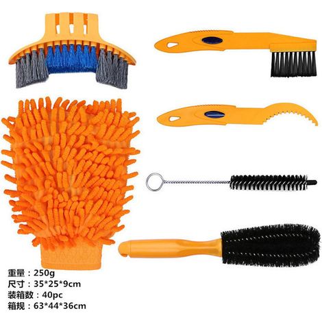 Outils pour vélo - Kit de six brosses de nettoyage pour chaîne de vélo