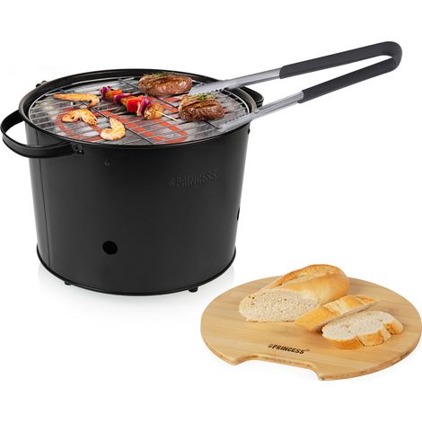 Hybrid Grill & Grillzange Elektro- oder Holzkohlegrill, Ø32cm, 1400W (1/5)