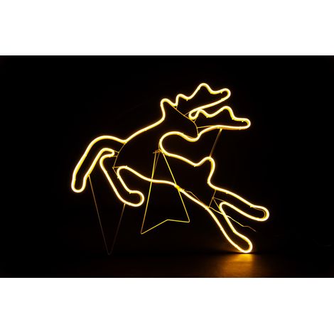 Jumping Reindeer Rope Light Silhouette-warm white 69 x 58cm (1/5)