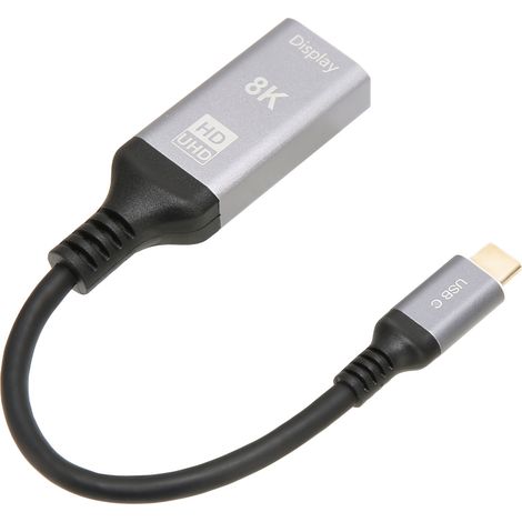 Adaptateur USB-C mâle vers interface multimédia HD femelle, compatible 8K à 60 Hz et 4K à 120 Hz, HDR, convertisseur Plug and Play (1/4)