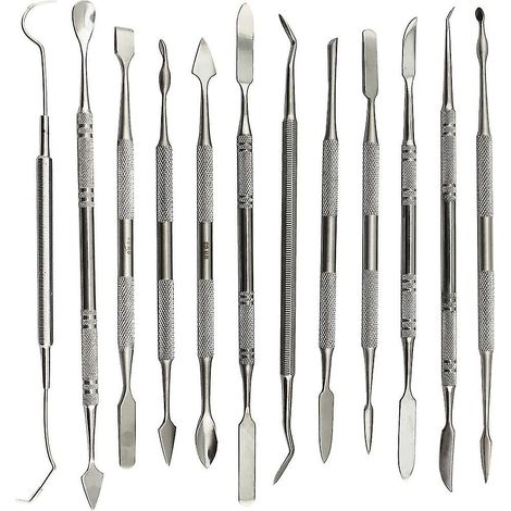Ensemble de 12 outils de sculpture sur cire dentaire à double extrémité, cure-dents et outils pour poterie polymère (1/5)