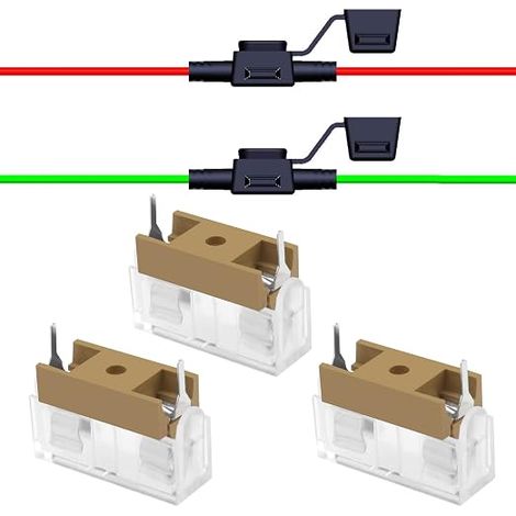 ECSiNG Lot de porte-fusibles PCB avec coques transparentes à double terminaux 250 V 6 A 5 x 20 mm pour fusible PCB - Boîtier de montage sur panneau - Pas de broche de 23,5 mm (1/3)