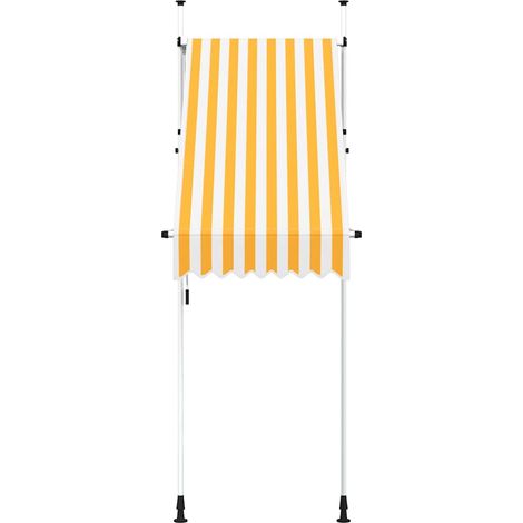 Store Banne - Auvent rétractable manuel 100 cm Rayures oranges et blanches fr11017 - Maison La Vie (1/5)