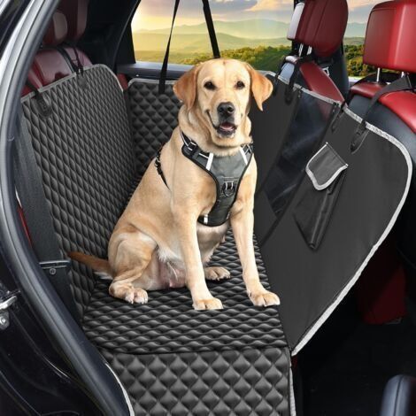 Housse de Siège pour Chien, Protection Voiture Chien Protege Banquette Arriere Antidérant et Imperméable avec Fenêtre de Visualisation,Protection Coffre Universelle Voiture 135x140x32cm (1/5)