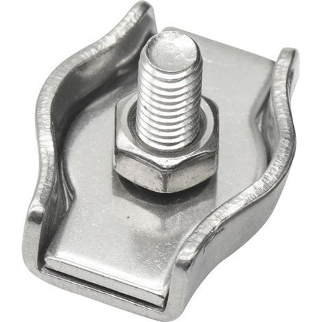 10 abrazaderas metálicas para cables, abrazaderas M3 para cables, abrazaderas de acero inoxidable para cables de acero de 3 mm, abrazaderas Simplex para obras de construcción y barcos. (1/4)