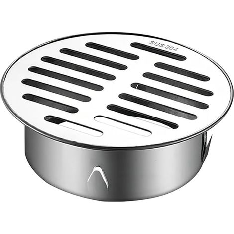 Desagüe de piso, desagüe de piso de balcón de acero inoxidable antibloqueo, desagüe de piso de ducha, redondo antibloqueo (salida plana de 110 mm) (1/5)