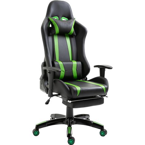 SVITA GAMYX Gaming Stuhl Schreibtischstuhl Drehstuhl Fußablage Schwarz-Grün