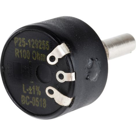 Potentiomètre Rotatif RS PRO, 100O max, Ø axe 6 mm, Montage panneau ( Prix pour 1 ) (1/3)