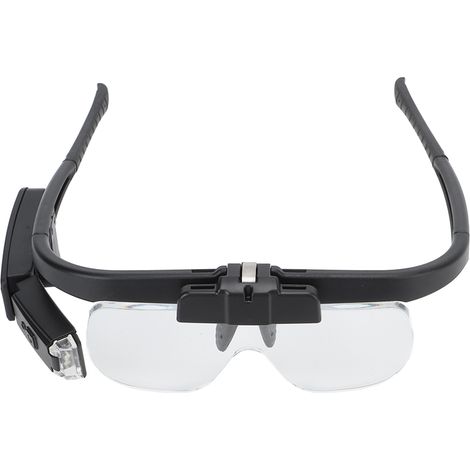 Lot binoculaire de loupe électronique rechargeable, confortable avec plaquettes nasales ergonomiques, support pliable, 2 niveaux d'éclairage LED (1/5)
